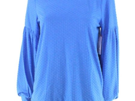 RILEY&RAE Womens Textured Long Sleeve Crew Neck Top Discount