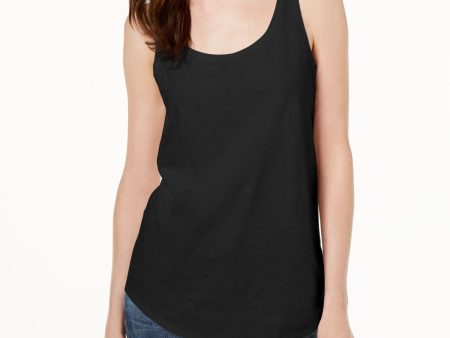 EILEEN FISHER Womens Black Sleeveless Scoop Neck Tank Top For Discount