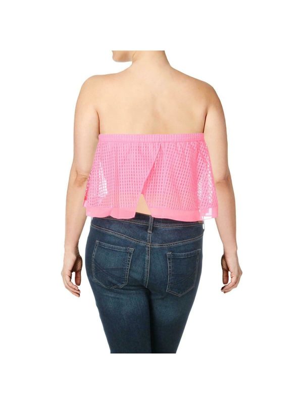 RACHEL ROY Womens Pink Sleeveless Strapless Crop Top Fashion