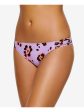 HULA HONEY Women s Purple Printed Stretch Lined Strappy Moderate Coverage Bikini Swimsuit Bottom Cheap