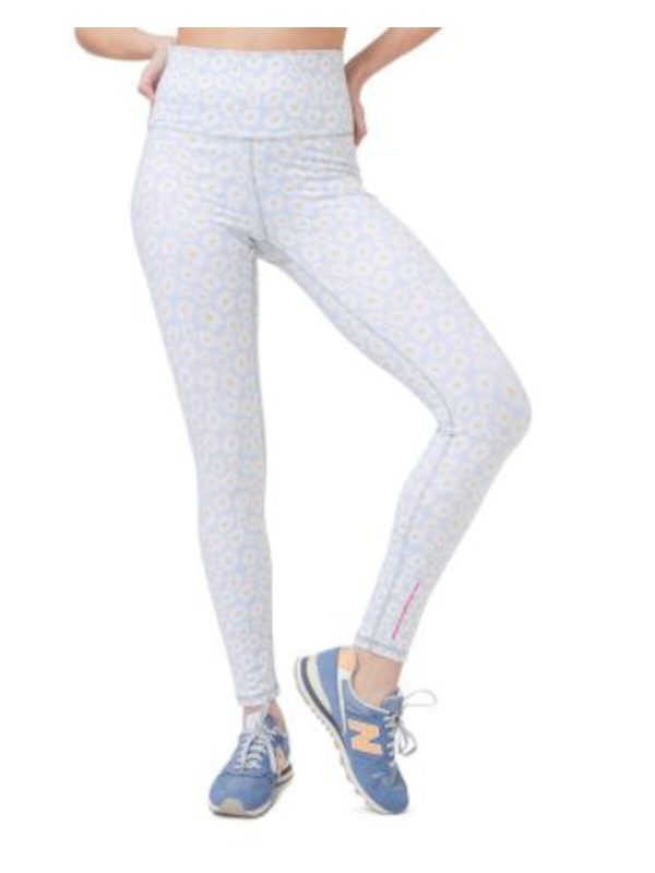 TEREZ Womens Gray Floral Active Wear Skinny Leggings Online now