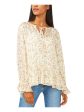 RILEY&RAE Womens Tie Floral Long Sleeve Round Neck Top on Sale