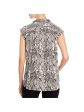 MARLED REUNITED CLOTHING Womens Animal Print Cap Sleeve Hi-Lo Top Sale