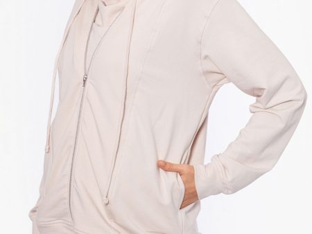 BAM BY BETSY & ADAM Womens Stretch Zippered Long Sleeve Hoodie Top For Discount