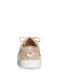 J SLIDES Womens Beige Star Studded Padded Metallic Liberty Round Toe Platform Lace-Up Leather Sneakers Shoes M on Sale