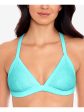 SALT + COVE Women s Turquoise X-Back Crochet Tie Triangle Swimsuit Top on Sale