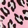 MIKEN Women s Pink Animal Print Contrast Trim Smocked Waist Deep V Neck Swimsuit Cover Up Hot on Sale