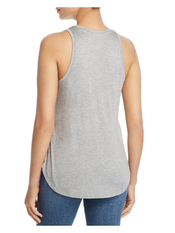 THREE DOTS Womens Gray Heather Sleeveless Scoop Neck Tank Top Fashion