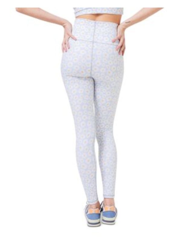 TEREZ Womens Gray Floral Active Wear Skinny Leggings Online now