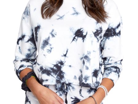 SUNDOWN BY SPLENDID Womens Stretch Tie Dye Long Sleeve Crew Neck Sweatshirt Cheap