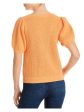 525 AMERICA Womens Stretch Ribbed Pouf Sleeve V Neck Blouse Sale