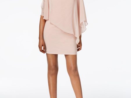 XSCAPE Womens Boat Neck Mini Party Shift Dress Online Sale