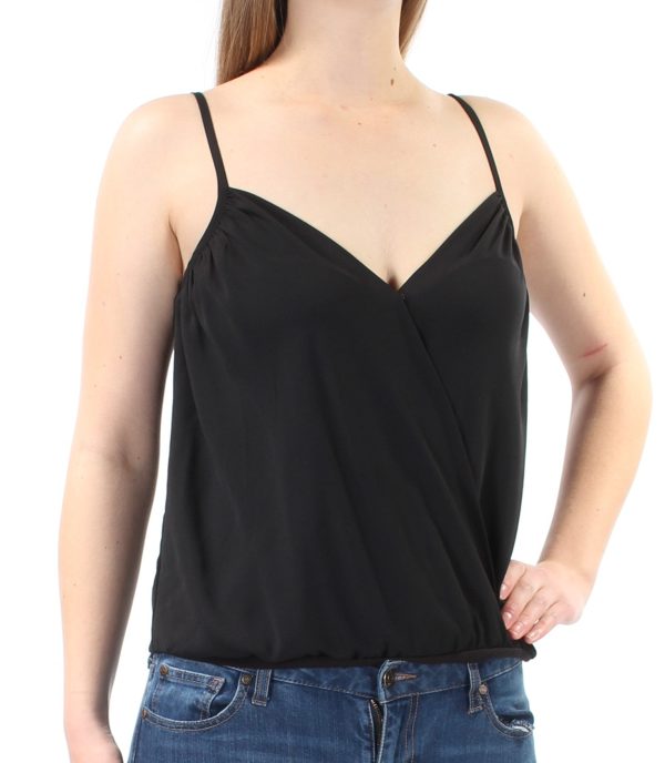 1. STATE Womens Black Spaghetti Strap V Neck Body Suit Top Online Sale