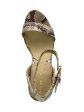 ADRIENNE VITTADINI Womens Beige Snake Skin Adjustable Wove Jute Padded Comfort Ankle Strap Stretch Cari Round Toe Buckle Dress Espadrille Shoes M Online Sale