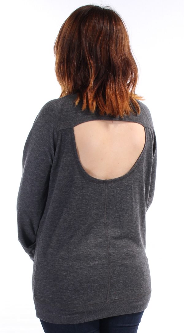 IDEOLOGY Womens Gray Thumb Holes Gymaholic Long Sleeve Jewel Neck Top Online