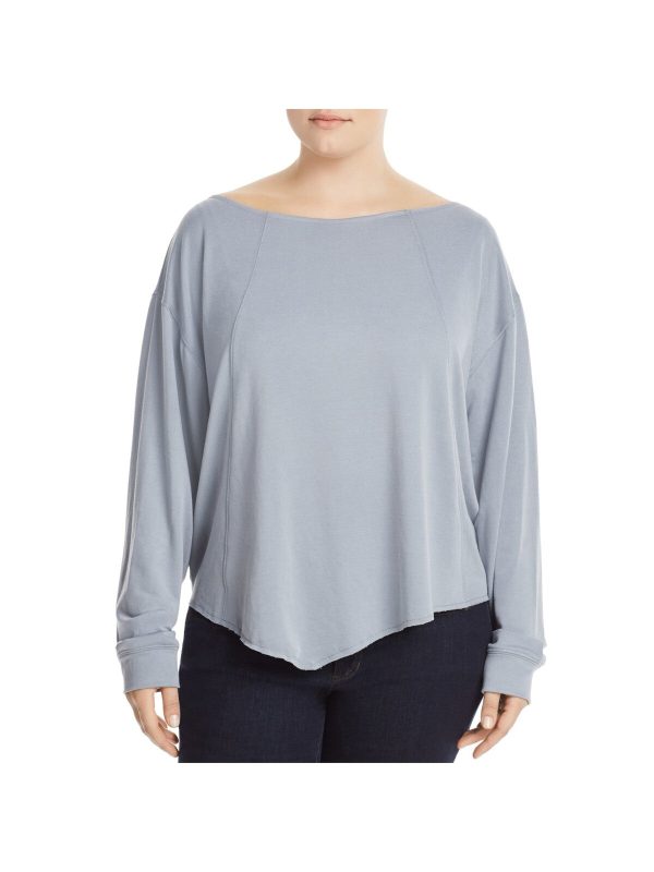 ELAN Womens Stretch Long Sleeve Boat Neck Top For Cheap