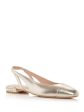 STUART WEITZMAN Womens Beige Slingback Embellished Pearl Round Toe Slip On Leather Flats Shoes B Fashion