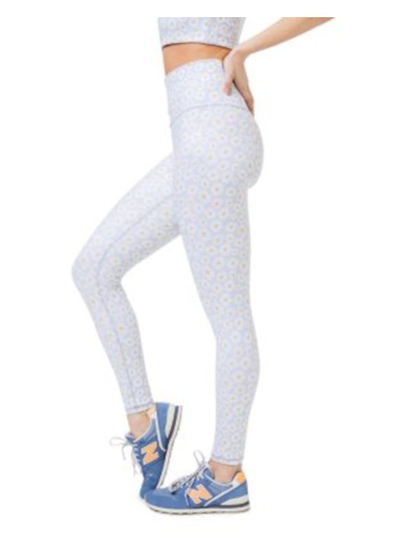 TEREZ Womens Gray Floral Active Wear Skinny Leggings Online now