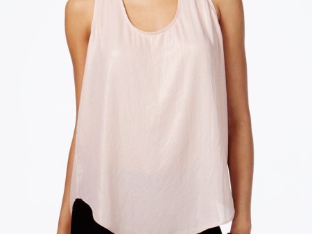 RACHEL ROY Womens Pink Tie Sleeveless Scoop Neck Top Discount