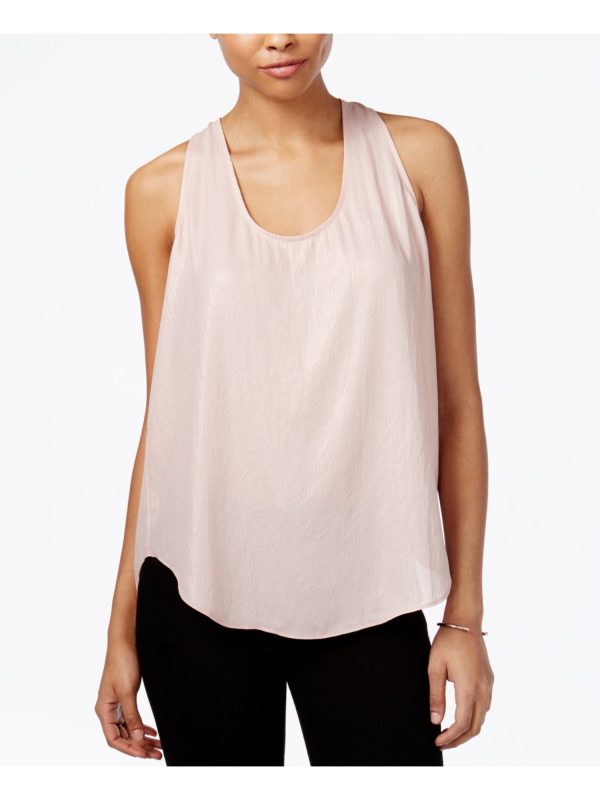 RACHEL ROY Womens Pink Tie Sleeveless Scoop Neck Top Discount