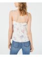 LEYDEN Womens White Floral Spaghetti Strap V Neck Tank Top Fashion