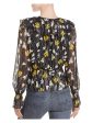 JOIE Womens Floral Long Sleeve V Neck Top For Discount