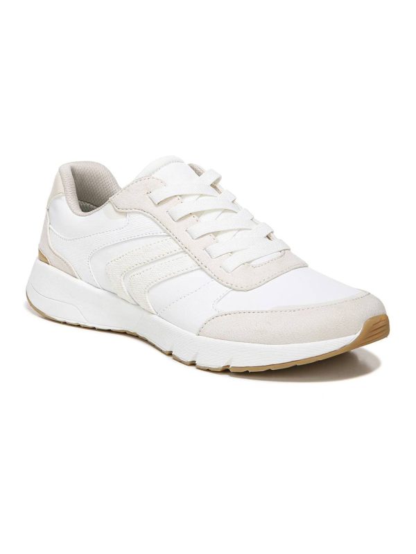 DR SCHOLLS Womens White Color Block Odor Control Cushioned Back To It Round Toe Wedge Lace-Up Sneakers Shoes M on Sale