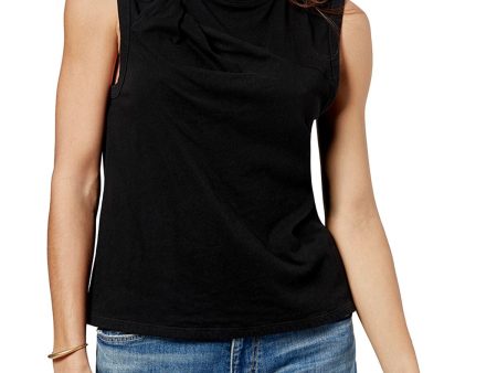 JOIE Womens Black Sleeveless Crew Neck T-Shirt on Sale