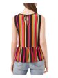 RILEY&RAE Womens Striped Sleeveless Round Neck Top on Sale