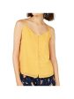 MAISON JULES Womens Gold Button Front Spaghetti Strap V Neck Tank Top on Sale