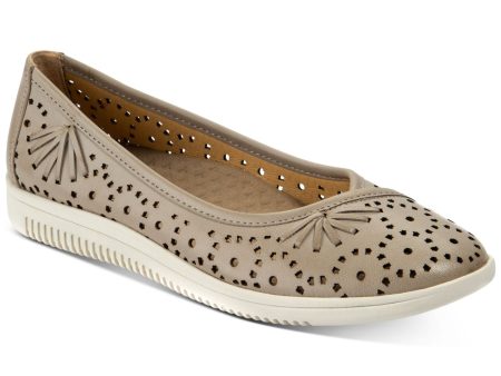 BARETRAPS Womens Beige 0.5  Platform Arch Support Antimicrobial Insole Stitch Detailing Perforated Cushioned Nissa Round Toe Wedge Slip On Flats Shoes M Sale