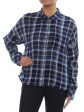 SANCTUARY Womens Navy Plaid Mod Boyfriend Cuffed Collared Top For Sale