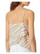 HABITUAL Womens Beige Adjustable Camisole Pullover Curved Hem Animal Print Spaghetti Strap V Neck Tank Top Hot on Sale