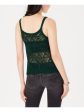 FRESHMAN FOREVER Womens Green Pointelle-knit Sleeveless Scoop Neck Tank Top Supply