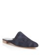 STUART WEITZMAN Womens Nay Antique Denim Navy Denim Comfort Mulearky Square Toe Block Heel Slip On Mules M Online Hot Sale