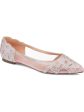 JOURNEE COLLECTION Womens Pink Mesh Insets Embellished Padded Batavia Pointed Toe Slip On Ballet Flats M Fashion