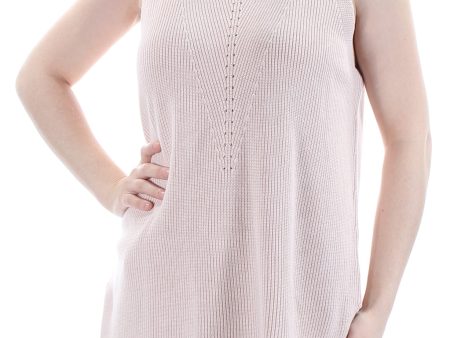 VINCE CAMUTO Womens Pink Textured Sleeveless Jewel Neck Top Online Hot Sale