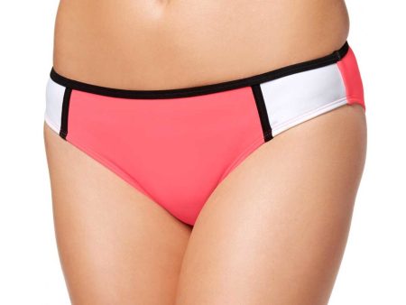 California Waves Women s Pink Color Block Hipster Swimwear Bottom For Discount