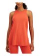 IDEOLOGY Womens Orange Stretch Moisture Wicking Upf50 Flat Seems Heather Sleeveless Crew Neck Top Fashion