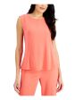 KASPER Womens Pink Sleeveless Round Neck Top Discount