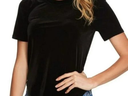 1. STATE Womens Black Short Sleeve Round Neck T-Shirt on Sale