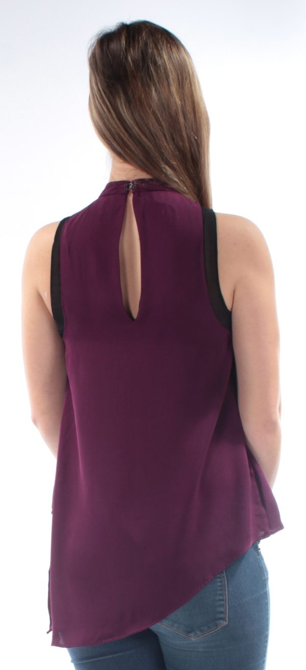 RACHEL ROY Womens Purple Sleeveless Hi-Lo Top Discount