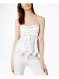 RACHEL ZOE Womens White Floral Lace Camisole Spaghetti Strap Square Neck Top Cheap