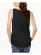 EILEEN FISHER Womens Black Sleeveless Scoop Neck Tank Top For Discount