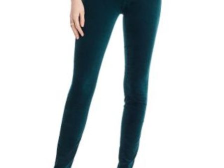 7 FOR ALL MANKIND Womens Green Zippered Pocketed Super Skinny High Waist Jeans For Cheap