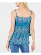 INC Womens Sequined Printed Sleeveless Scoop Neck Tiered Top Fashion