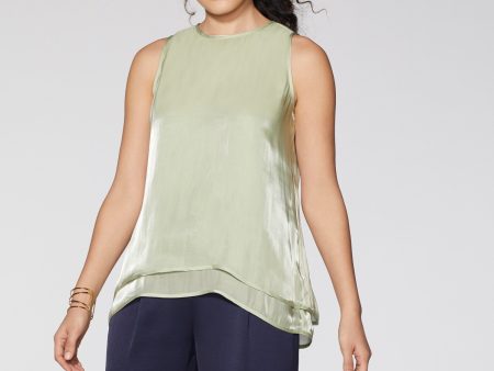 VINCE CAMUTO Womens Sleeveless Jewel Neck Top For Sale