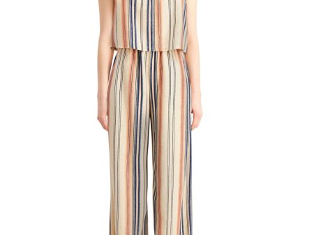 BEBOP Womens Pocketed Striped Strapless Cropped Jumpsuit Sale