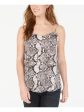 HIPPIE ROSE Womens White Animal Print Spaghetti Strap V Neck Tank Top Fashion