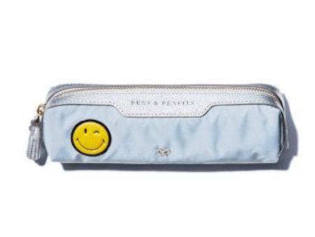 Anya Hindmarch Women s Silver Logo Nylon Pens And Pencils Case Strapless Micro Bag Supply